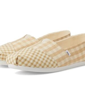 TOMS Women's Alpargata Tan Gingham W7.5 NWT